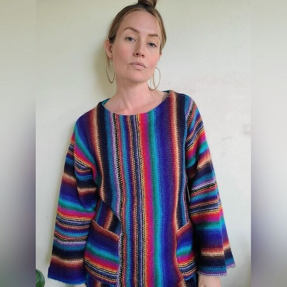 The Technicolor Dream Vintage 1970s Tunic Sweater M - Picture 14 of 16